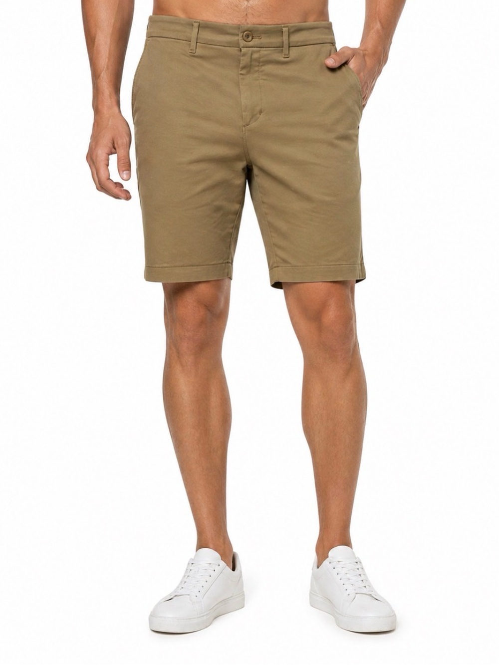 Express Men’s Slim Performance Tech Shorts - Khaki (Size 34)